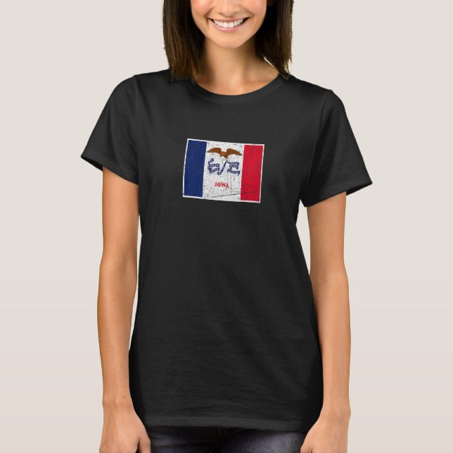 Camiseta Iowa Flag State Vintage Style (Anverso)