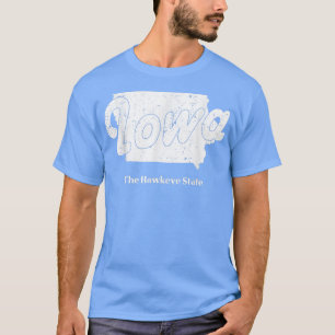 Camiseta Iowa Ia Vintage Diseño Deportes Mapa de Estado Hog