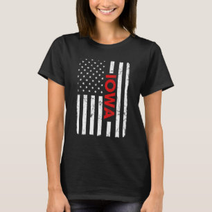 Camiseta Iowa Orgullo Retro Vieja Bandera Americana