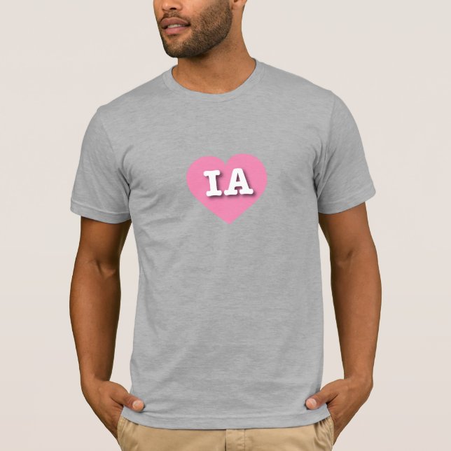 Camiseta Iowa Pink Heart - Amo IA (Anverso)