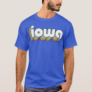 Camiseta Iowa Retro Typography Style Faded Style