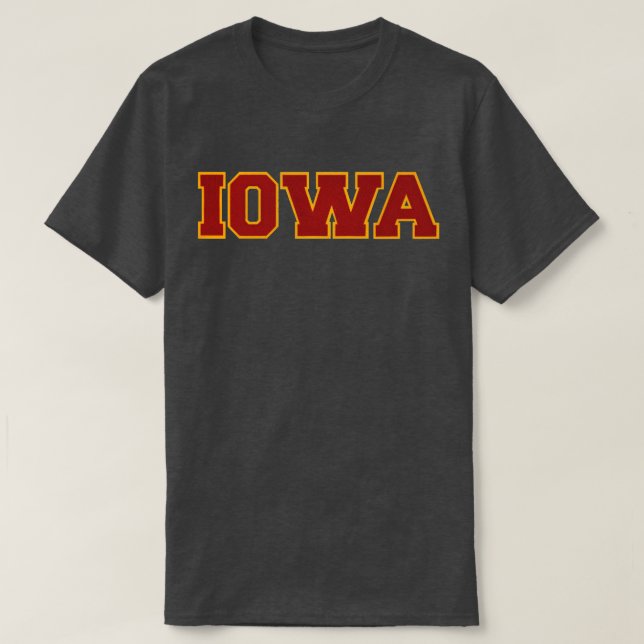 Camiseta Iowa rojo y dorado (Diseño del anverso)