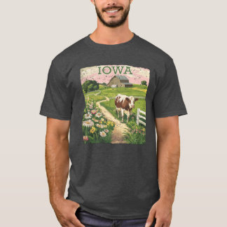 Camiseta Iowa Sello Estado Angustiado Vintage Estados Unido