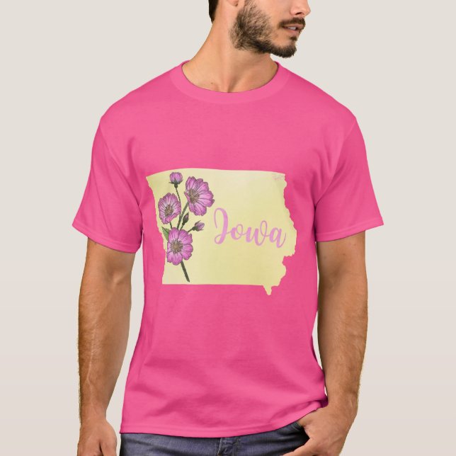 Camiseta Iowa State Flower Wild Roses Oversized (Anverso)
