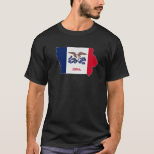 Camiseta IOWA STATE MAP IOWA IA Bandera Raíces Hombres Rega