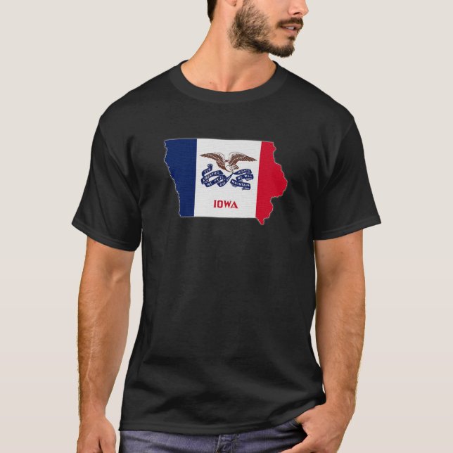 Camiseta IOWA STATE MAP IOWA IA Bandera Raíces Hombres Rega (Anverso)