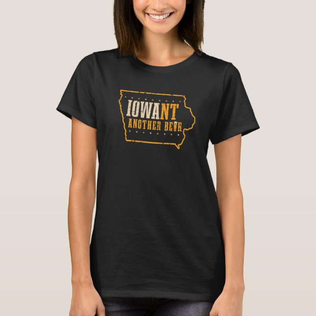 Camiseta Iowa State Map USA Flag Beer (Anverso)