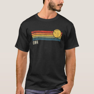 Camiseta Iowa USA Retro Sunset Distresal Style 1