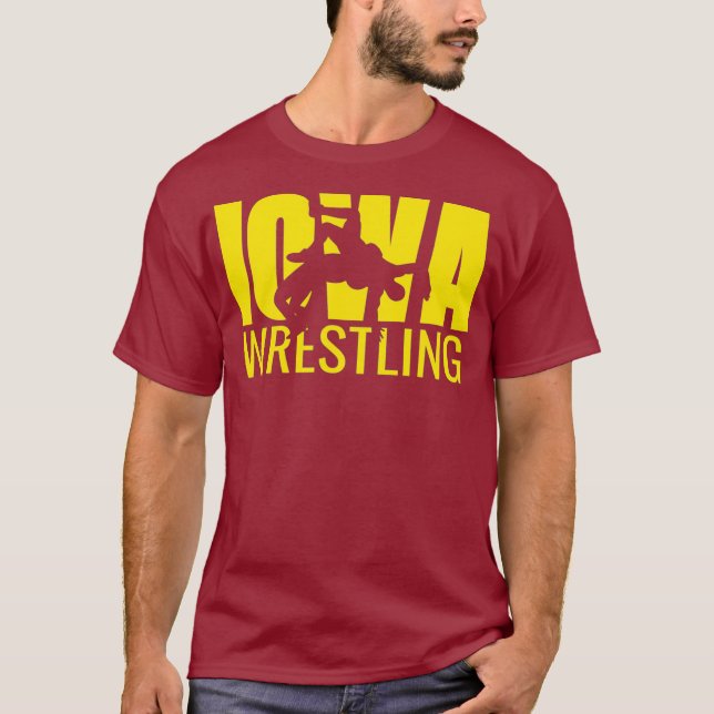 Camiseta Iowa Wrestling Freestyle Wrestler da al estado (Anverso)