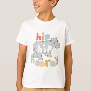 Camiseta ip Hip Hooray Gray Hippo Dibujar arte animal puro