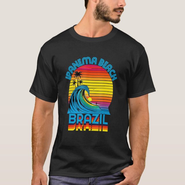 Camiseta Ipanema Beach Brazil Retro Throwback Surf & Beach (Anverso)