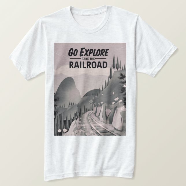 Camiseta Ir a Explorar tomar el Ferrocarril (Anverso del diseño)