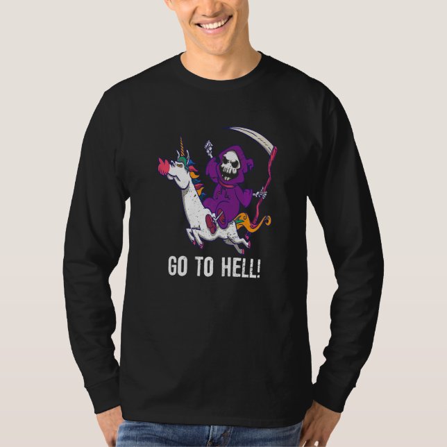 Camiseta Ir Al Infierno Grim Reaper Viajando A Una Coca De  (Anverso)