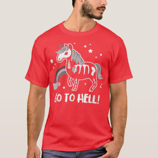 Camiseta Ir Al Infierno Halloween Mystical Skeleton Unicorn