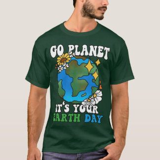 Camiseta Ir al planeta es tu Groovy Día de la Tierra