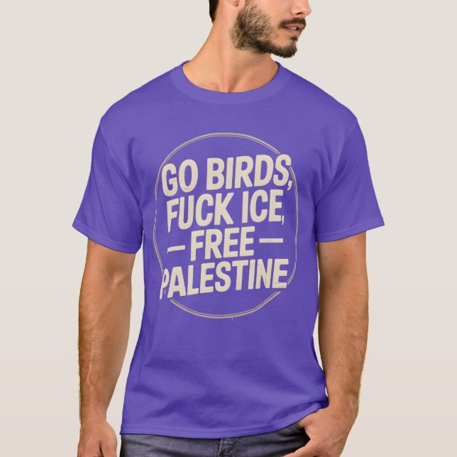 Camiseta ir aves de palestina libre de ICE (Anverso)
