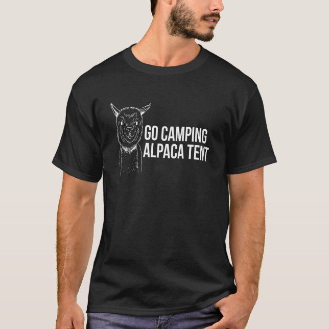 Camiseta Ir Camping Alpaca Tent Animal Keeper (Anverso)