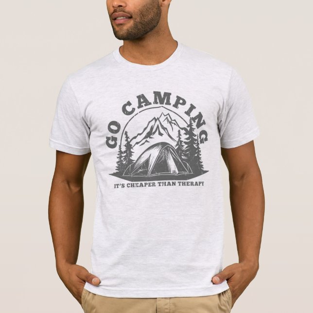 Camiseta Ir Camping Más Barato Que La Cita Graciosa De Tera (Anverso)