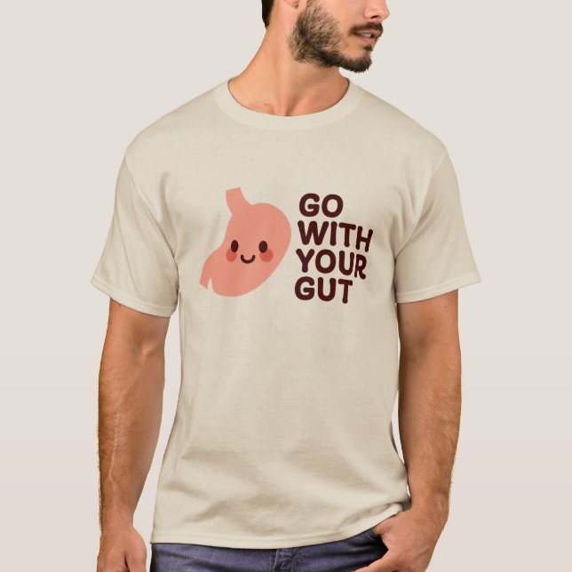 Camiseta Ir Con Su Gente - Cute Sonriente Stomach Illustrat (Anverso)