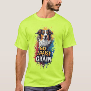Camiseta Ir Contra la Corriente: Retrato de Perro Alegre