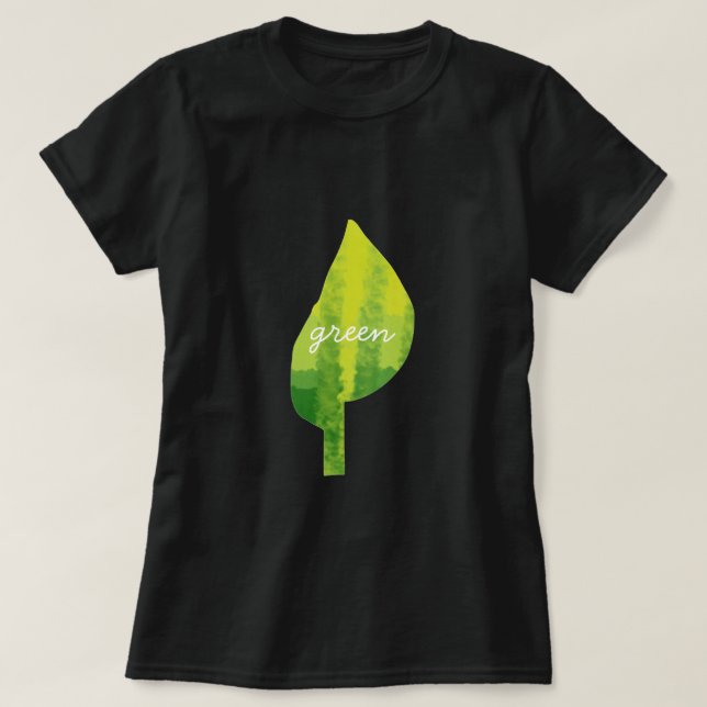 Camiseta Ir diseño ecológico ecológico de la hoja de diseño (Diseño del anverso)