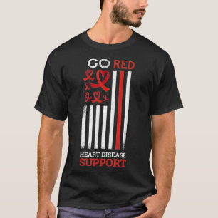 Camiseta Ir Enfermedad del Corazón Rojo Apoyar Enfermedad d