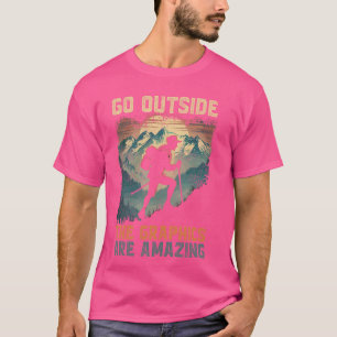 Camiseta Ir Fuera de la ruta de senderismo Retro Trayectori