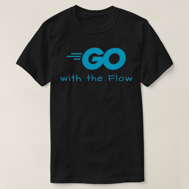 Camiseta Ir golang con el flujo (Diseño del anverso)