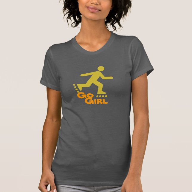 Camiseta Ir patineta en línea Chica, cambiar texto (Anverso)