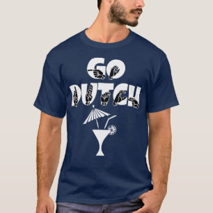 Camiseta Ir texto holandés con lenguaje Rótulo negro y blan