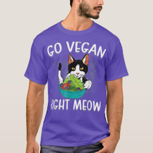 Camiseta Ir Vegan A La Derecha Meow Cat Vegan Vegetable Die