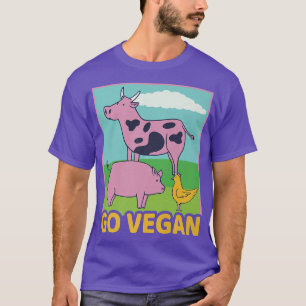 Camiseta Ir Vegan Vegan Vegan Cow Cerdo Pollo Vegetario Nat