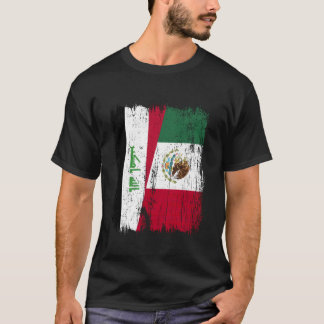 Camiseta Irak México Media Bandera Herencia Iraquí Mexicana