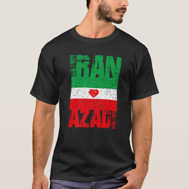 Camiseta Iran Azadi Free Iran Heart Flag Freedom Quote (Anverso)