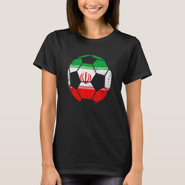 Camiseta Irán: Balón por el país de hinchas iraníes (Anverso)