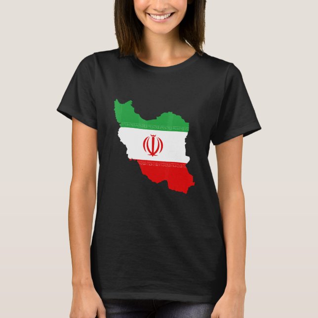 Camiseta iran bandera iraní mapa iraní para mujeres (Anverso)