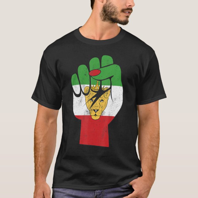 Camiseta Iran flag, Iranian Lion Symbol, Iranian Lioness, F (Anverso)