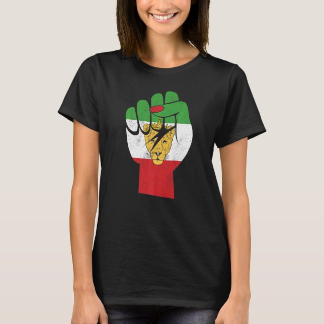 Camiseta Iran flag, Iranian Lion Symbol, Iranian Lioness, F (Anverso)