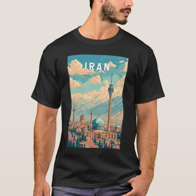 Camiseta Iran Illustration Travel Art Vintage (Anverso)