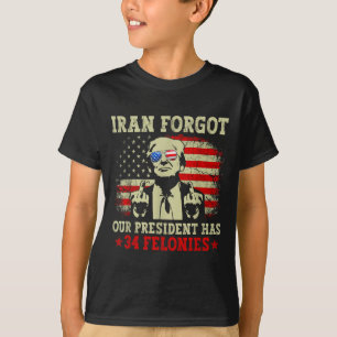 Camiseta Irán olvidó que el presidente tiene 34 delitos ban