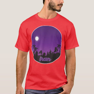 Camiseta irán por la noche con palmas