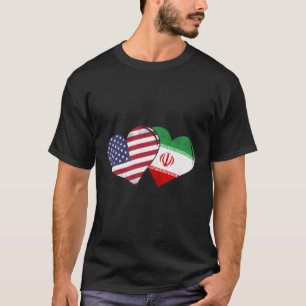 Camiseta Irán vintage - Corazón de la bandera estadounidens