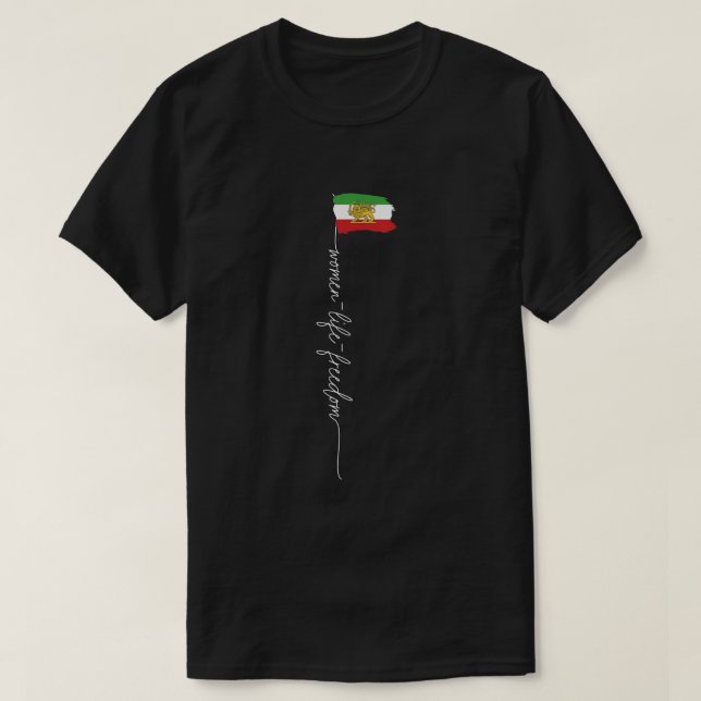 Camiseta Iranian lion sun Flag Female Fist Support Women of (Diseño del anverso)