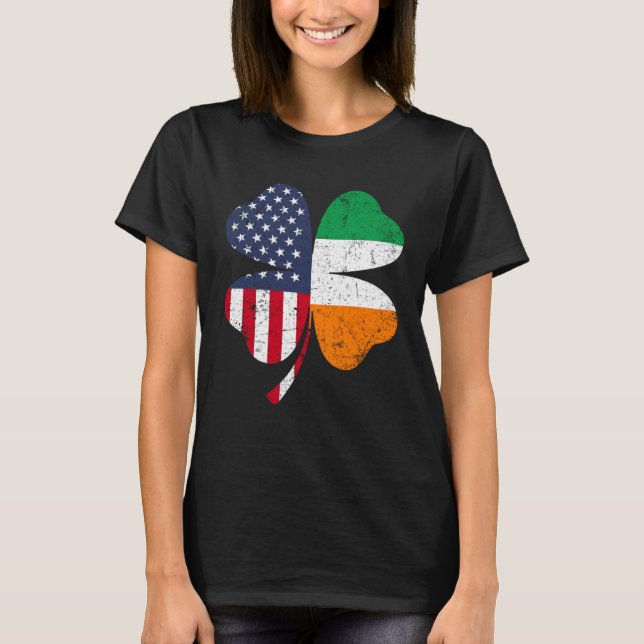 Camiseta Ireland Flag Irish St Patrick s Day USA Flag Lucky (Anverso)
