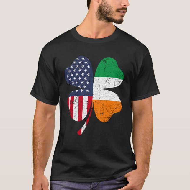 Camiseta Ireland Flag Irish St Patrick s Day USA Flag Lucky (Anverso)