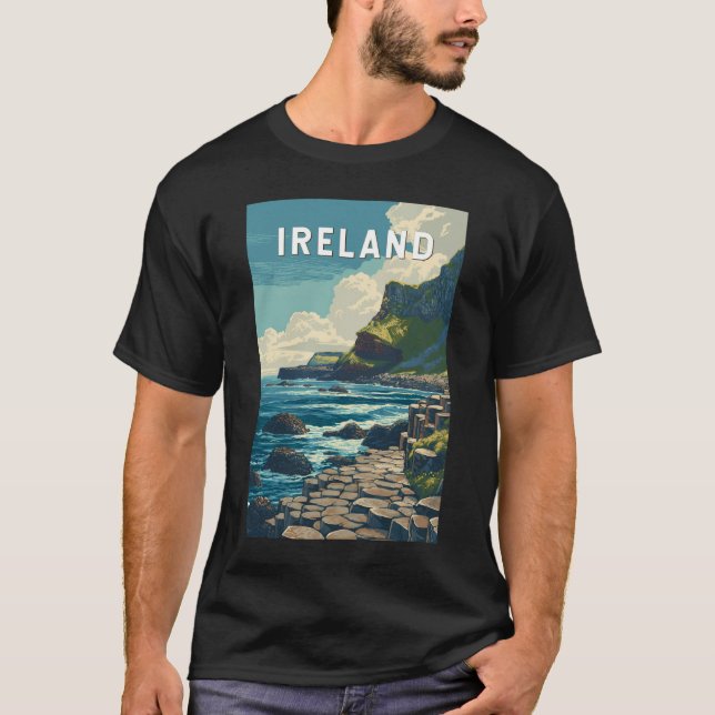 Camiseta Ireland Illustration Travel Art Vintage (Anverso)