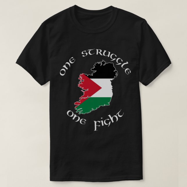 Camiseta Ireland Palestine - One Struggle, One Fight Premiu (Diseño del anverso)