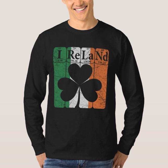 Camiseta Ireland Periodic Table Elements Irish Flag Shamroc (Anverso)