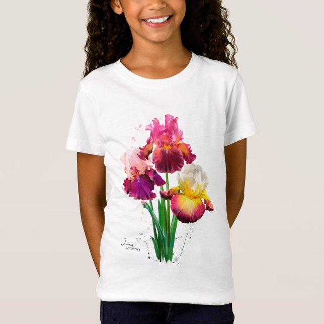 Camiseta Iris con barba y salpicaduras de pintura acuarela (Anverso)