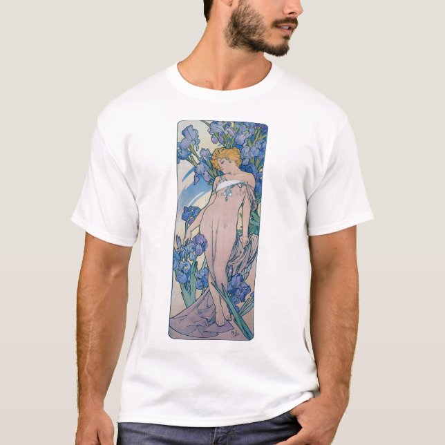 Camiseta Iris (Cuatro Flores), Alphonse Mucha (Anverso)